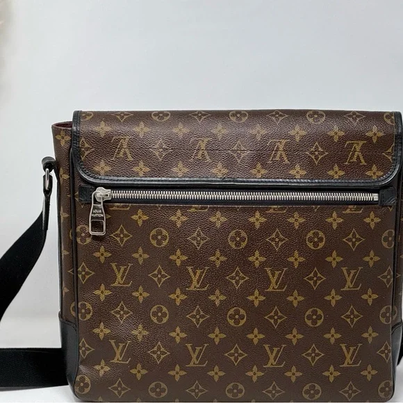 đź’ŻAuthentic LOUIS VUITTON Monogram Macassar Bass GM Messenger Bag - Picture 4 of 11